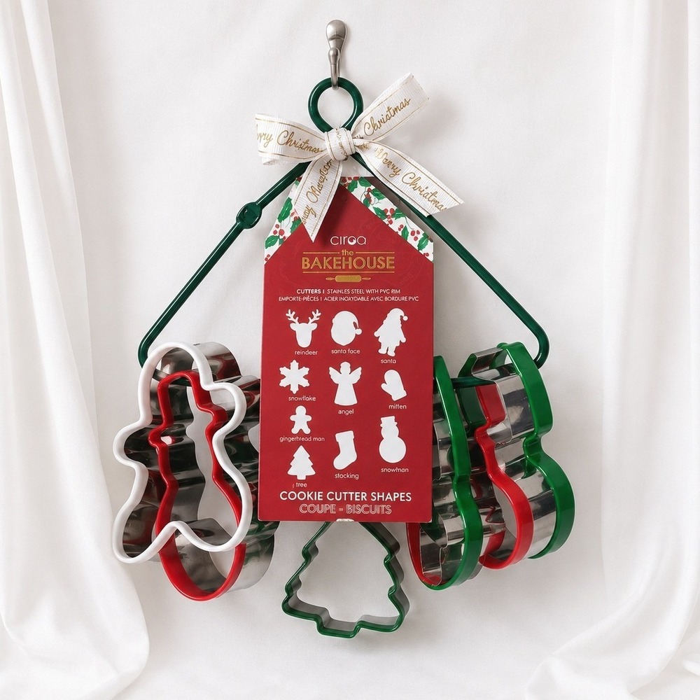 Ciroa Christmas Cookie Cutter Set 10pc Stainless Steel Holiday‎ Baking Shapes